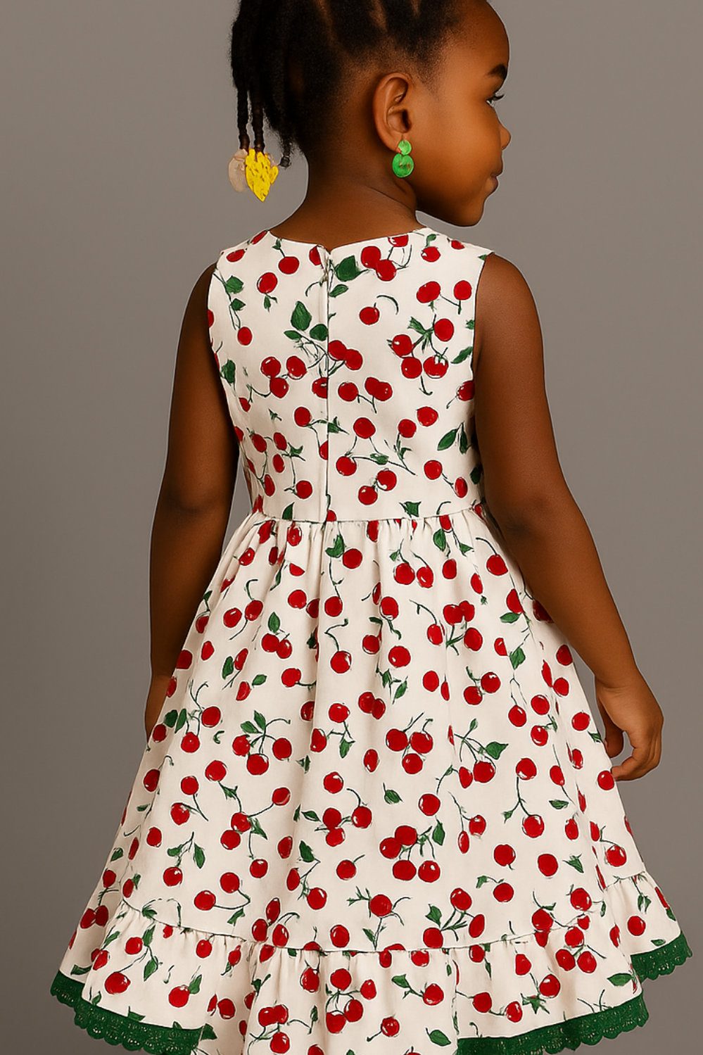 Cherry Blossom High-Low Party Dress for Girls