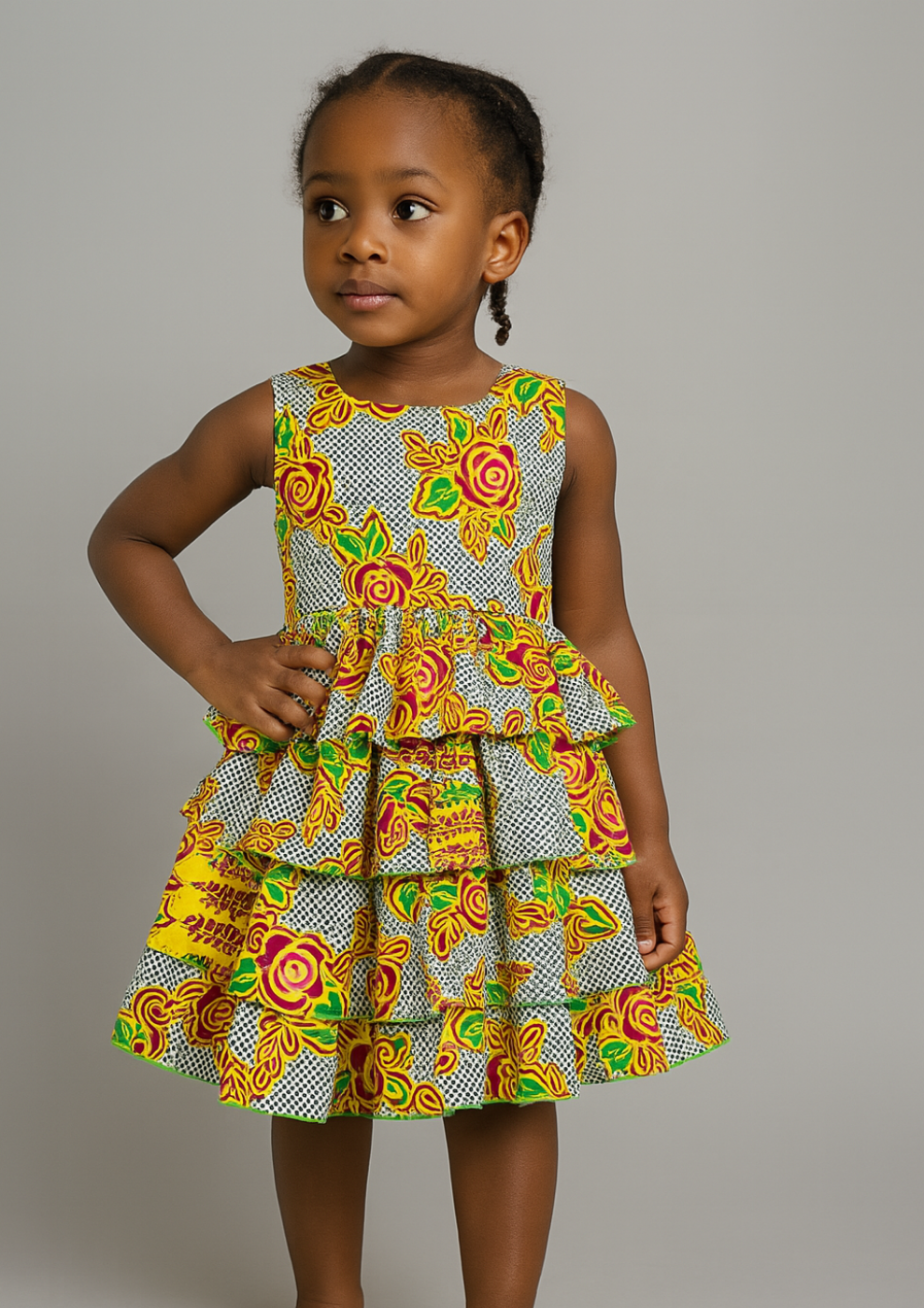 ECOM GMR Little Princess Ankara Layered Ruffle Dress