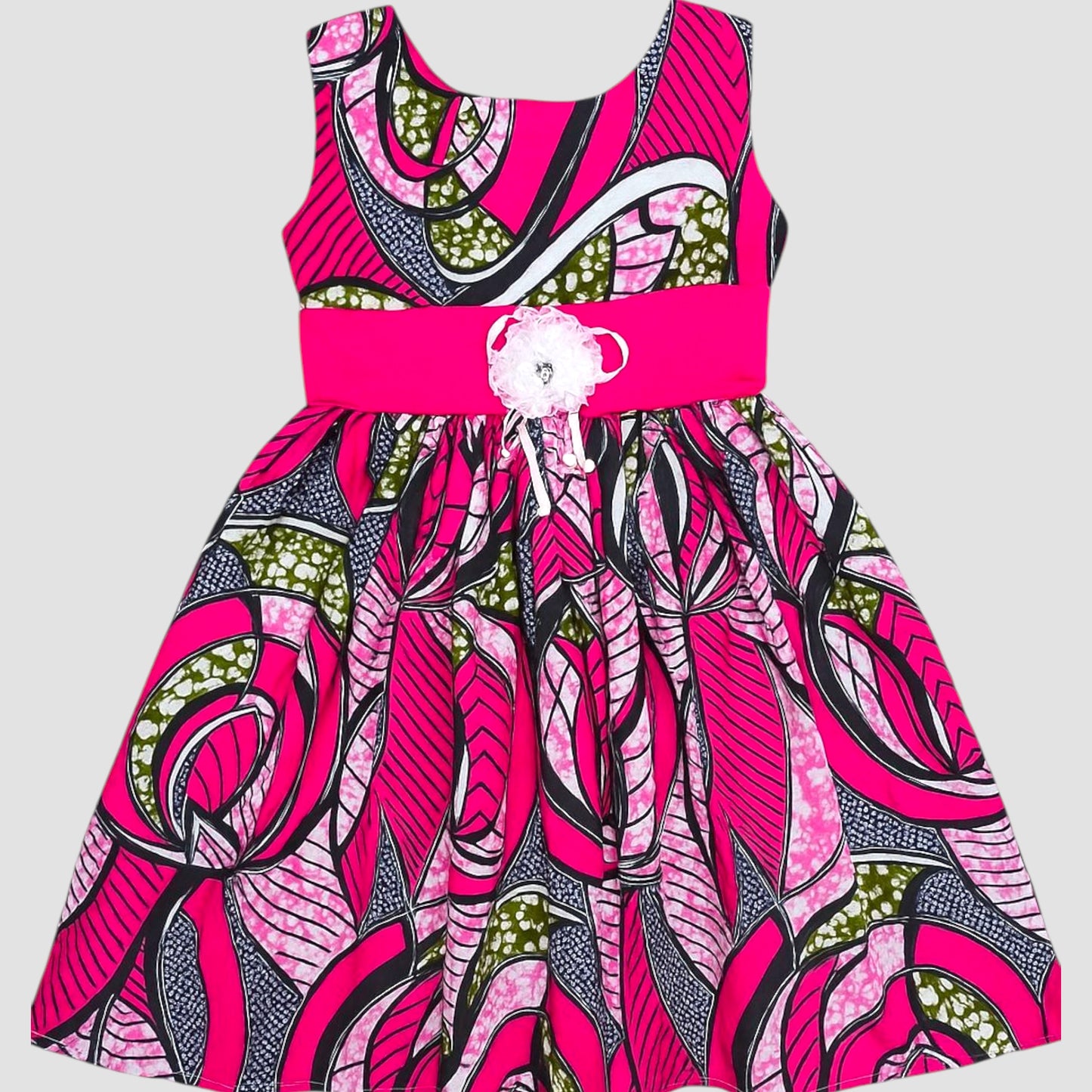 Ankara Pink Bloom Princess Dress - Baby & Toddler Girl