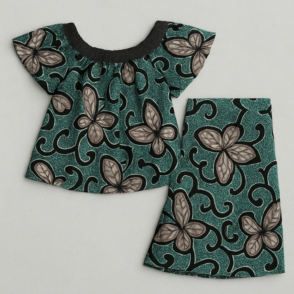 Ankara Off-Shoulder Gnagankomé and Wrapper Set