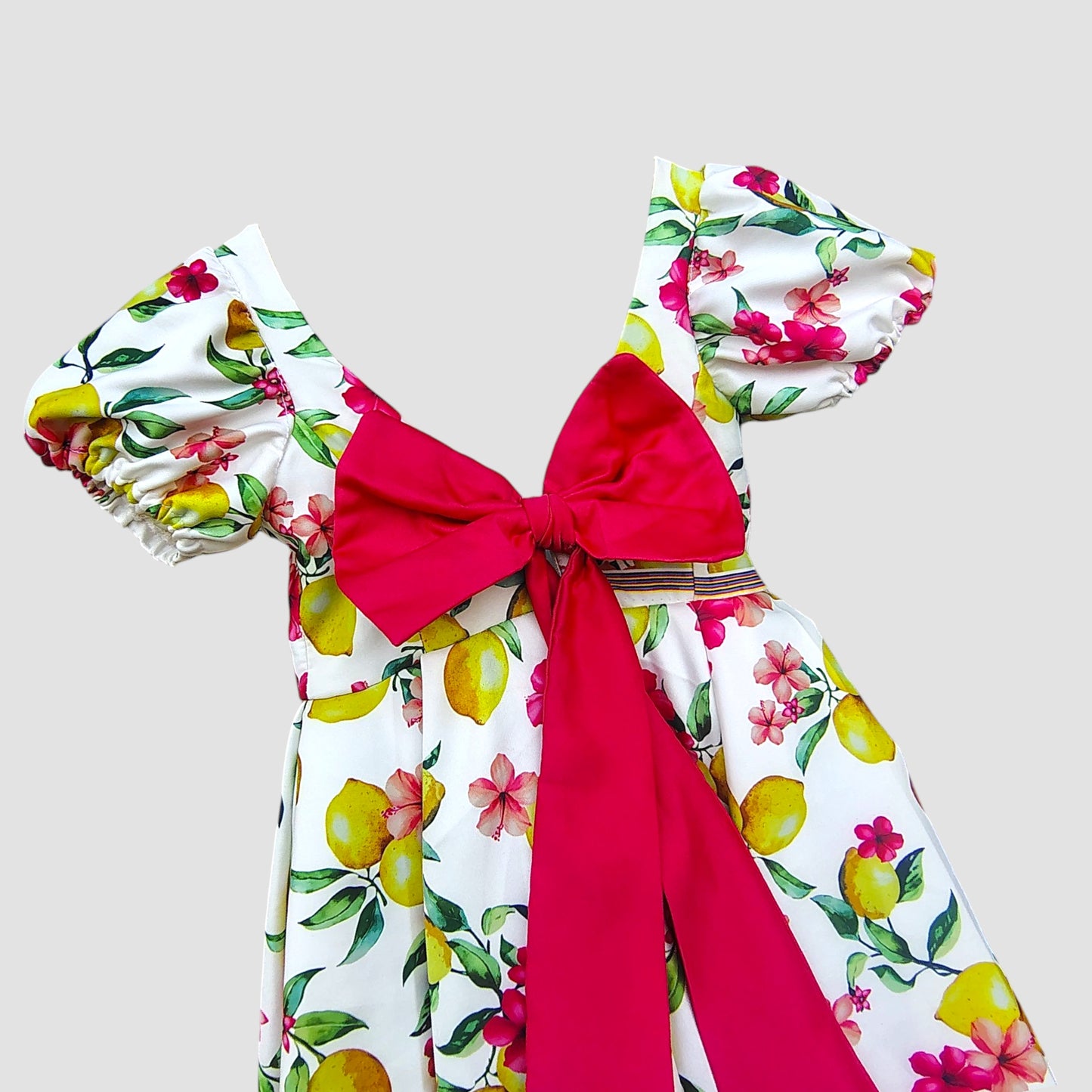 Lemon Blossom Puff Sleeve Dress for Girls | Ecom GMR