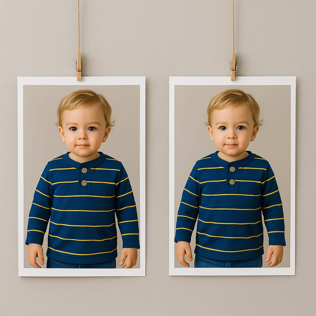 Kids' Rust Striped Henley Long Sleeve Tee