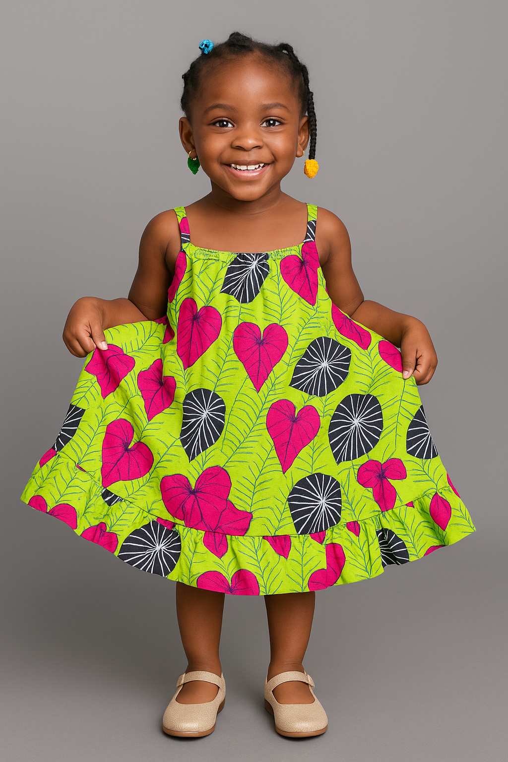 Girls' Mudcloth Print Sundress – Navy & Burgundy