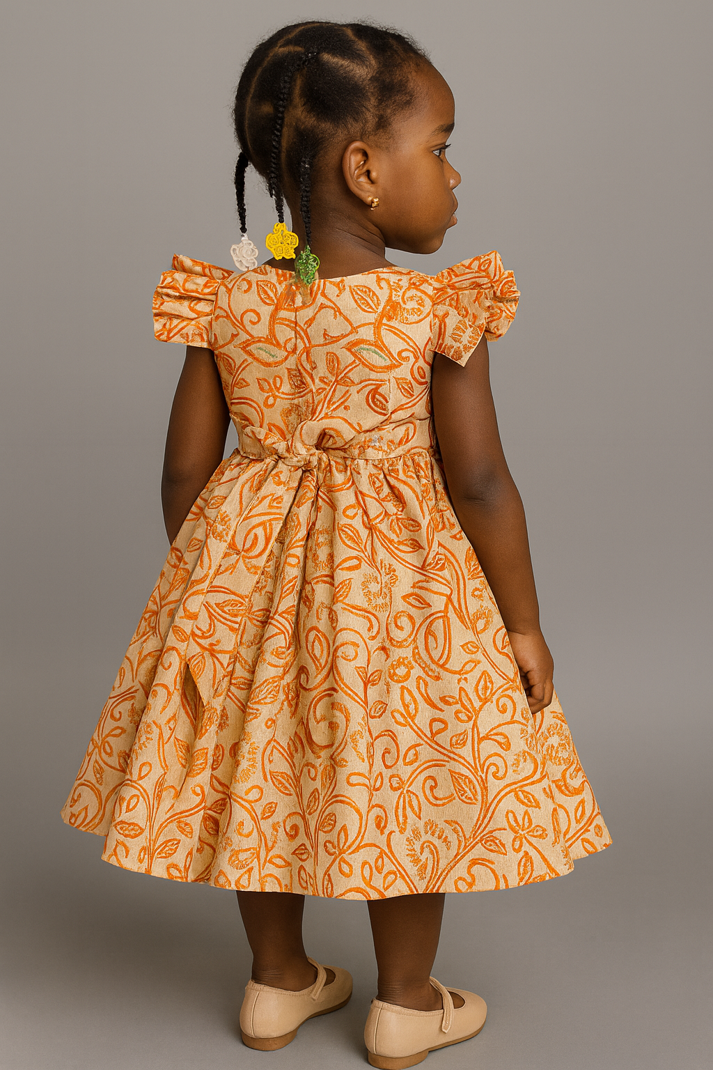 Sunshine Ankara Baby Girl Dress – red Floral Print