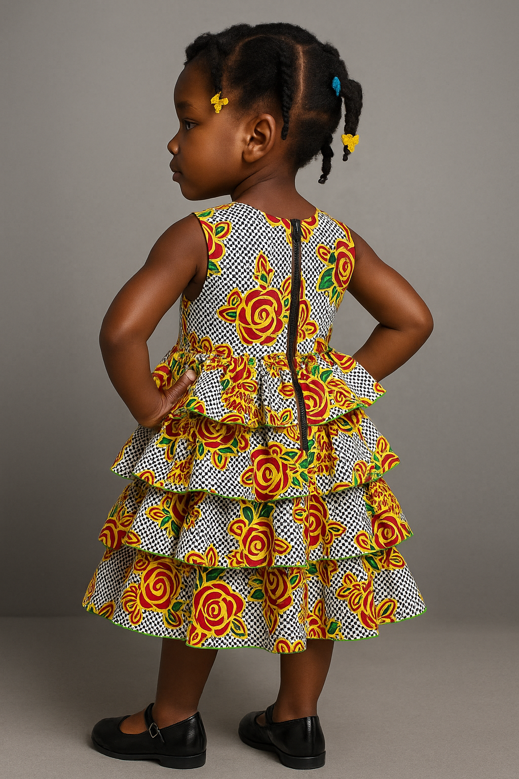 ECOM GMR Little Princess Ankara Layered Ruffle Dress