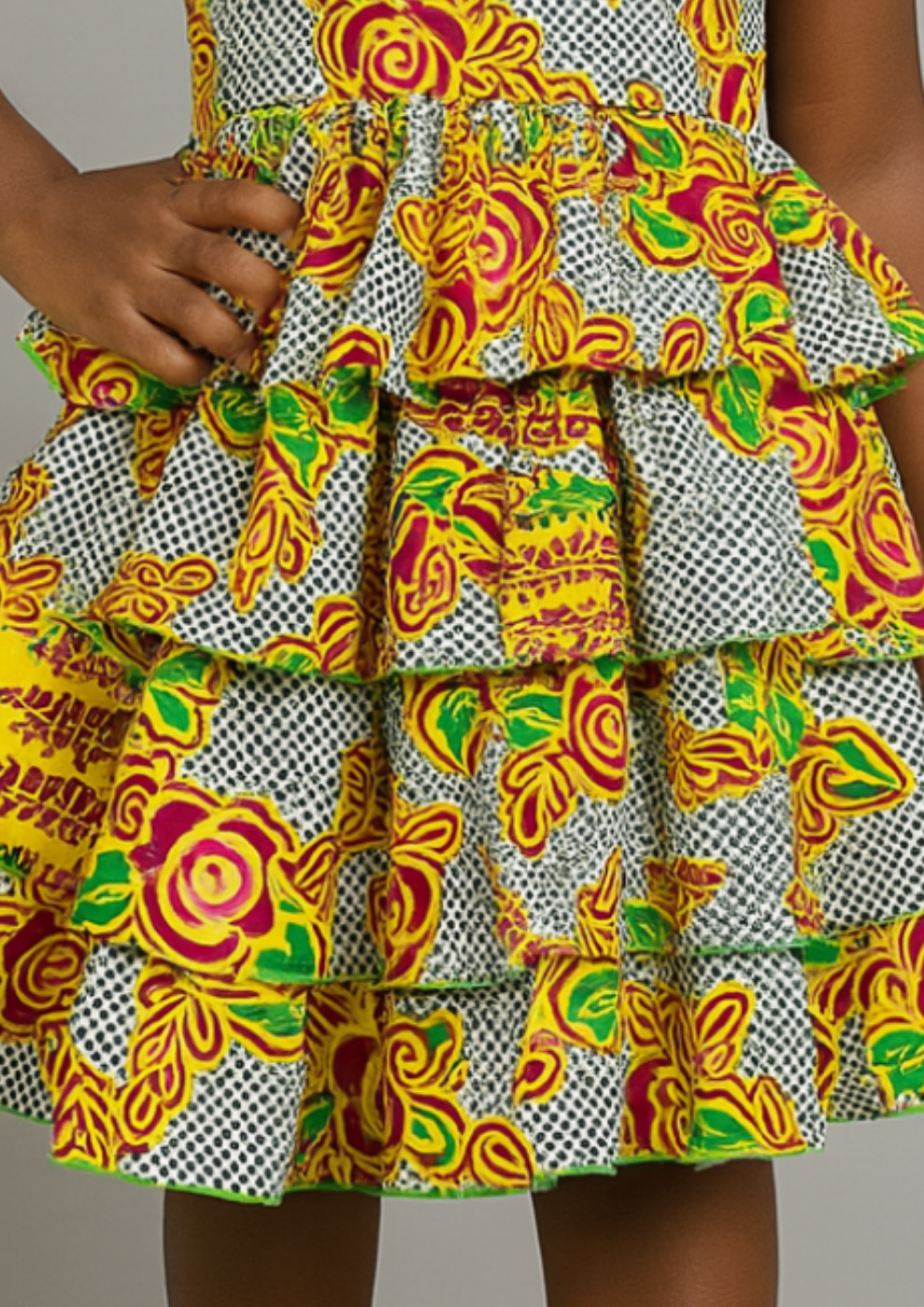 ECOM GMR Little Princess Ankara Layered Ruffle Dress