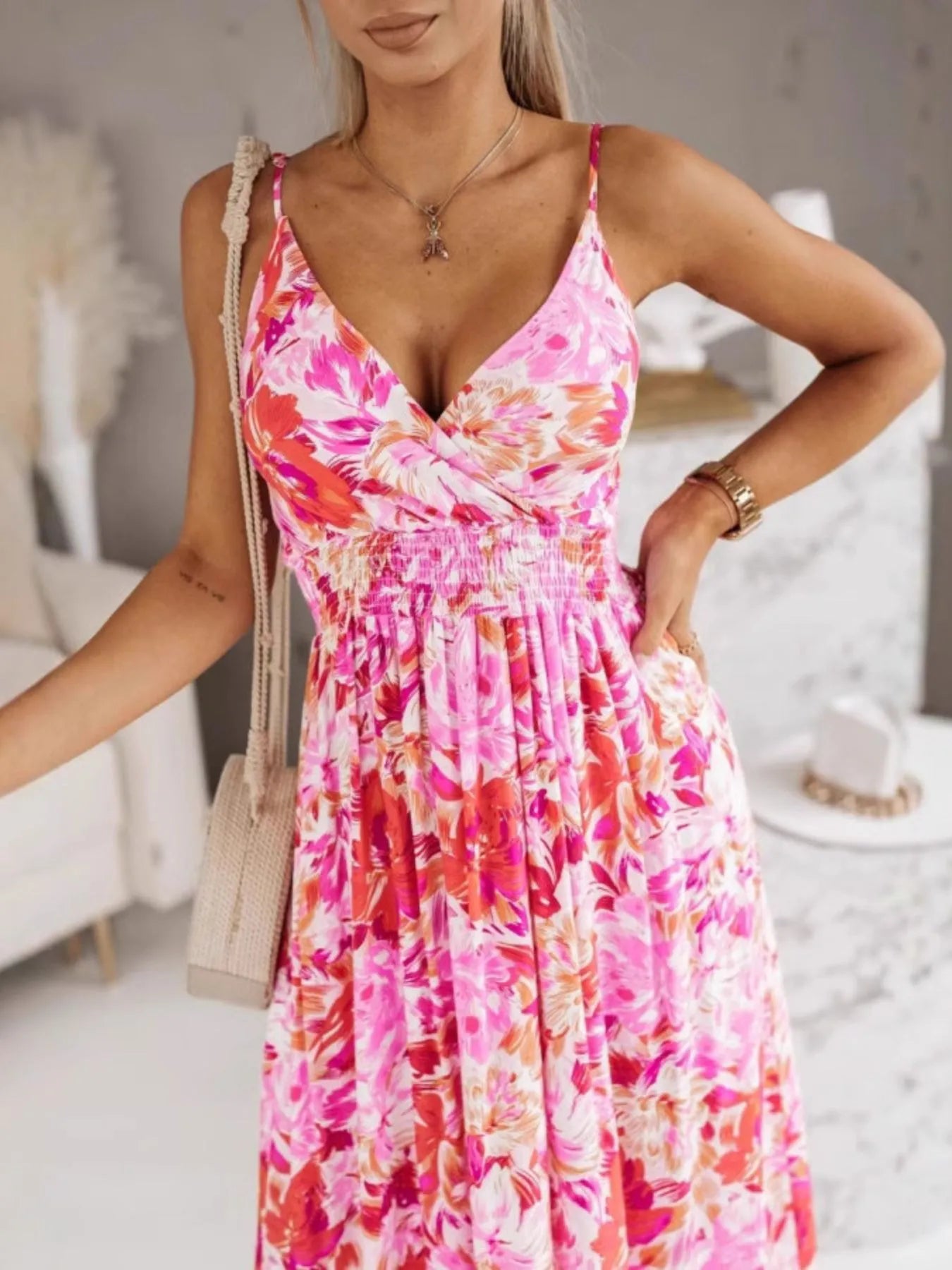 maxi dress origin Printed Spaghetti Strap Maxi Dress – ECOM GMR