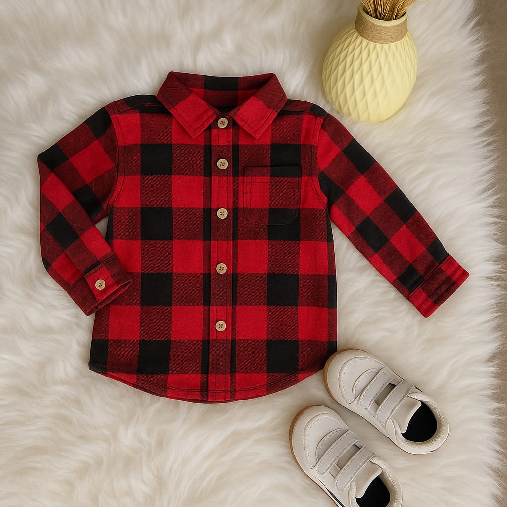 Jumping Beans Kids' Plaid Flannel Shirt – 100% Cotton | Multiple Colors & Sizes