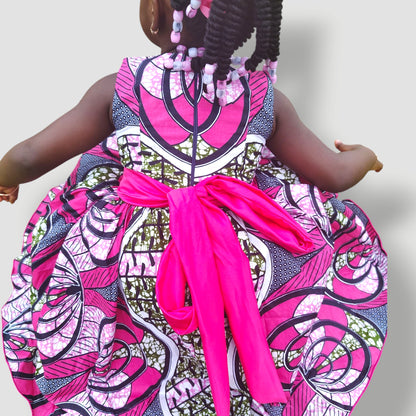 Ankara Pink Bloom Princess Dress - Baby & Toddler Girl