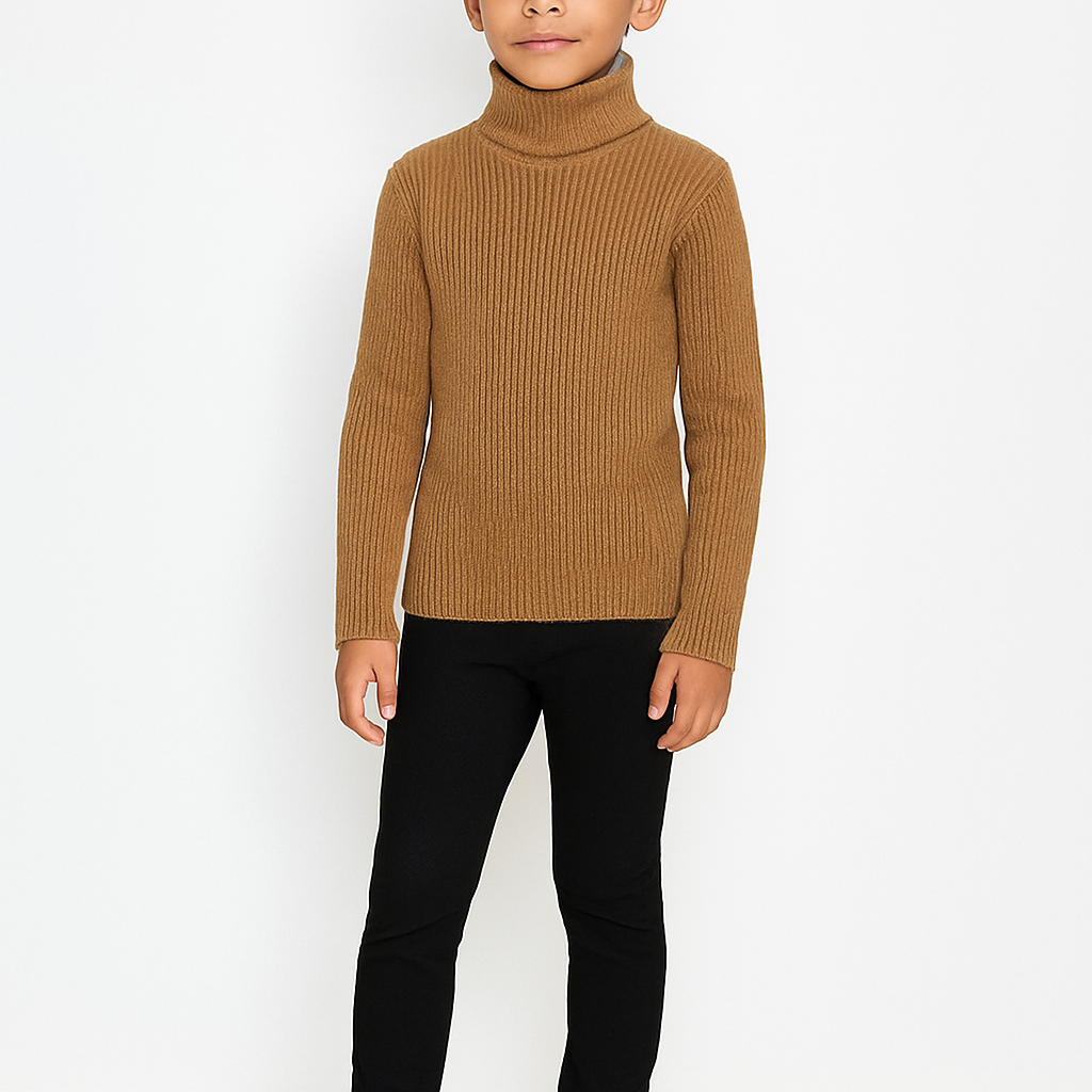 Kids' Ribbed Turtleneck Sweater – Cozy & Stylish
