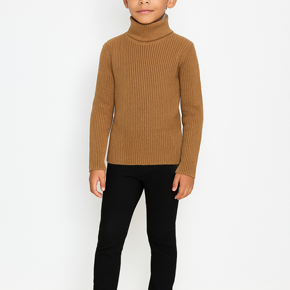 Kids' Ribbed Turtleneck Sweater – Cozy & Stylish