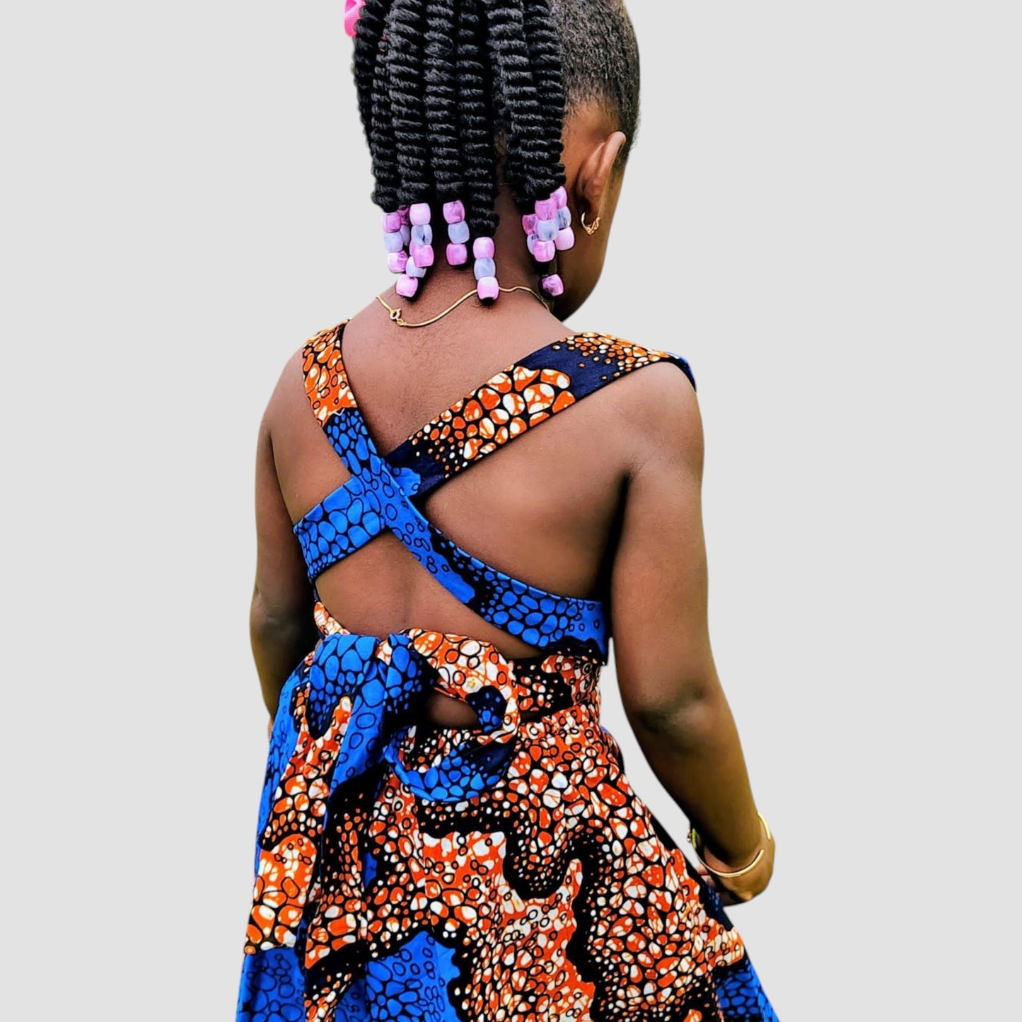 ECOM GMR Little Princess Ankara Cross-Back Dress