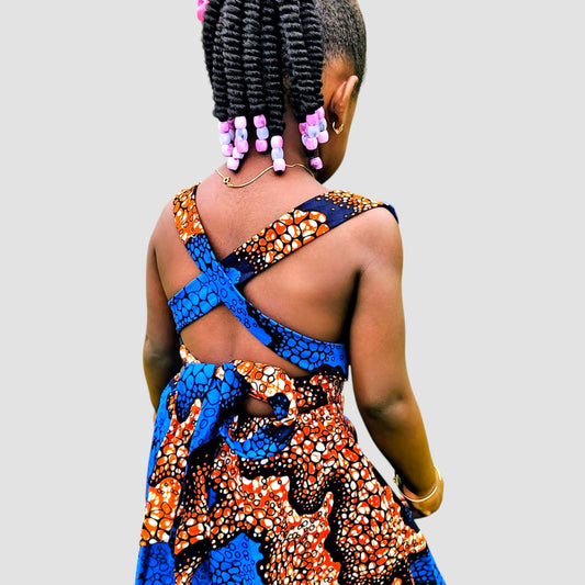 ECOM GMR Little Princess Ankara Cross-Back Dress