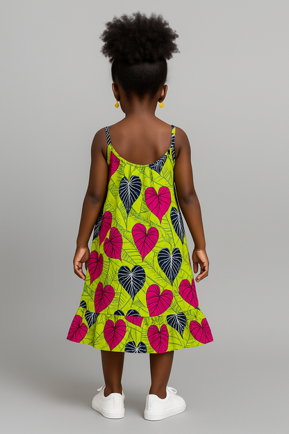 Girls' Mudcloth Print Sundress – Navy & Burgundy