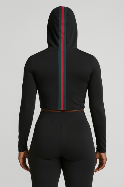 Women’s Athletic 2-Piece Set – Zip-Up Hoodie & Leggings | Blue, Black, Green