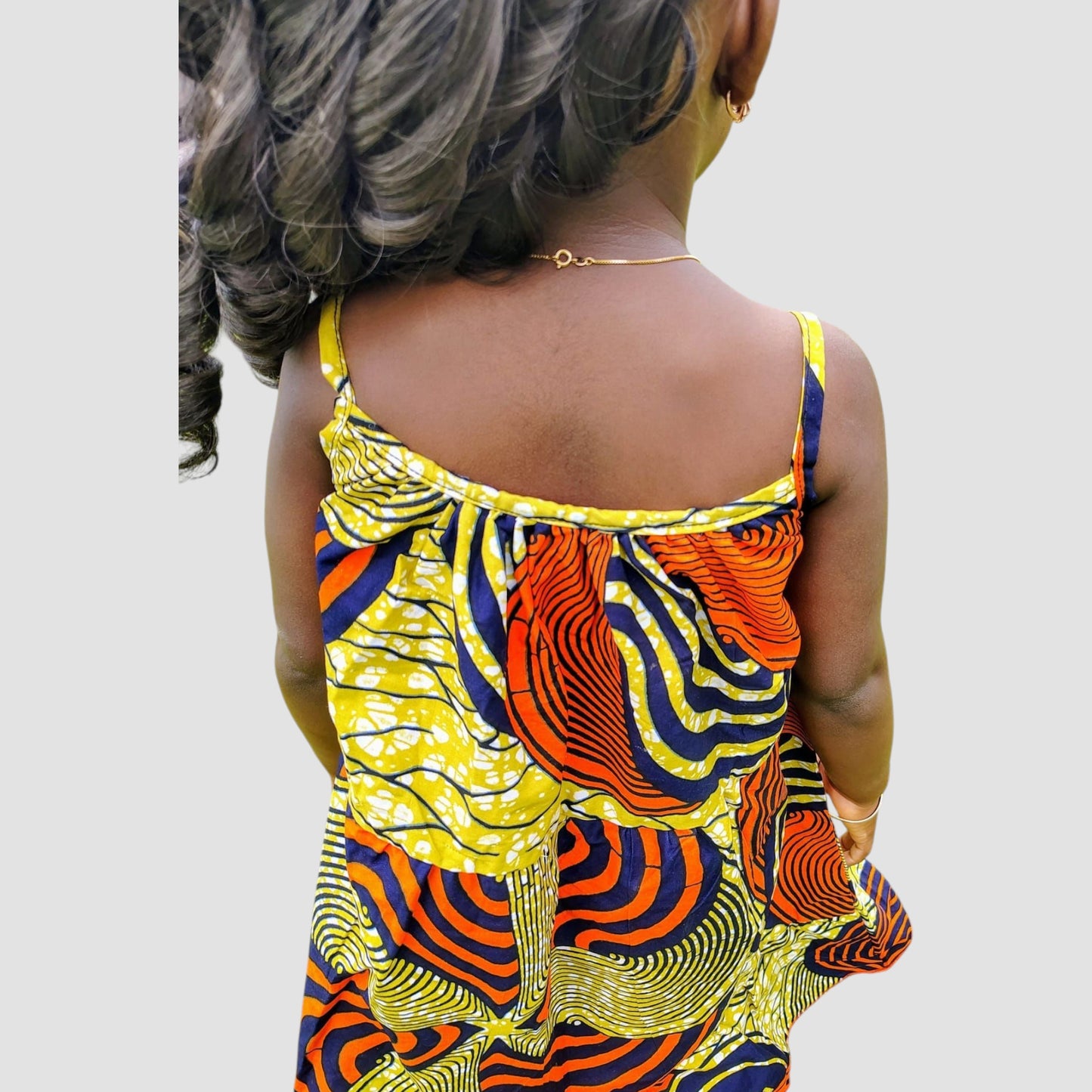 ECOM GMR Little Princess Ankara Spaghetti Strap shoulder Dress