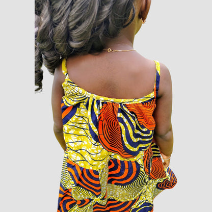 ECOM GMR Little Princess Ankara Spaghetti Strap shoulder Dress