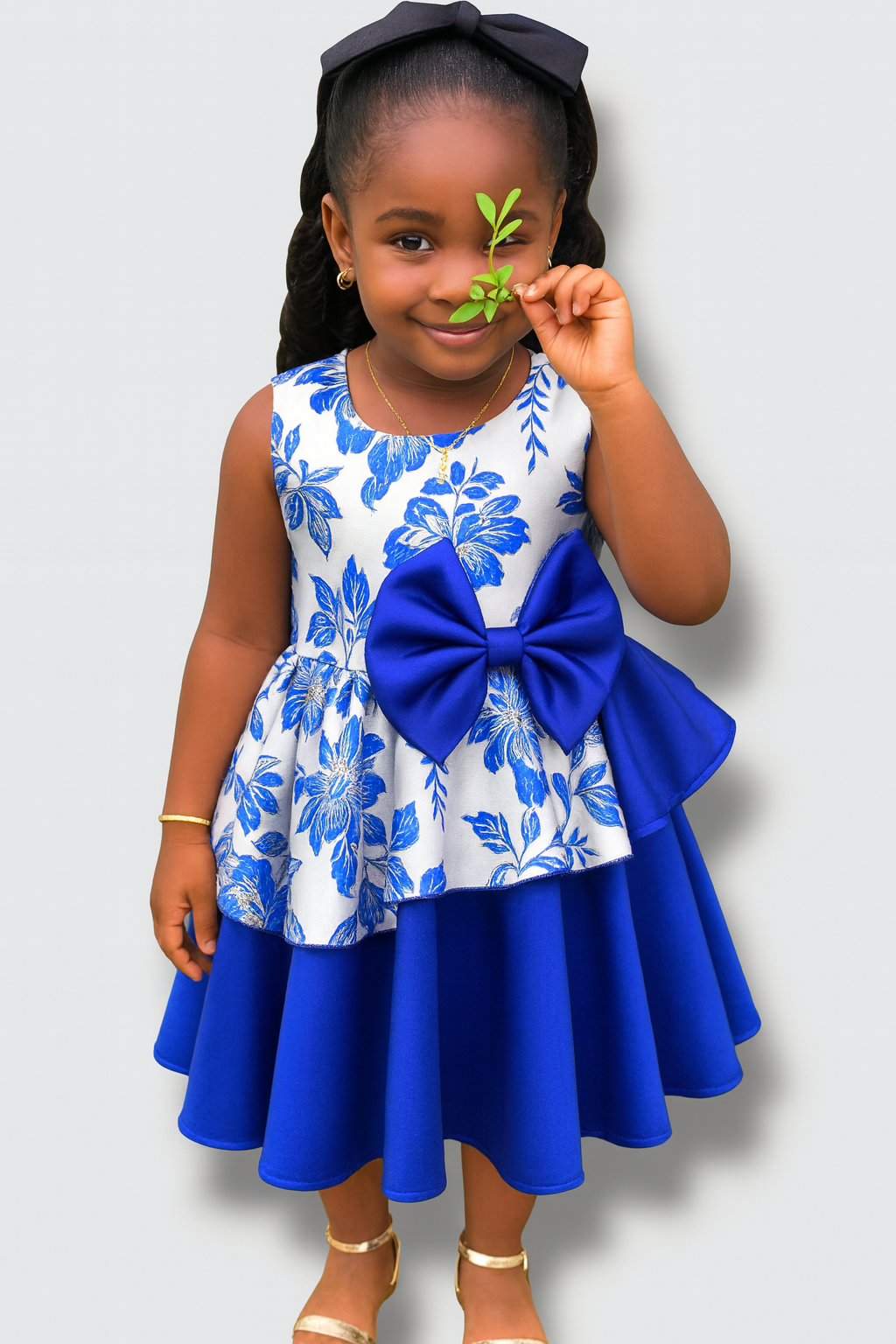 ECOM GMR Little Princess Ankara Bow Peplum Dress