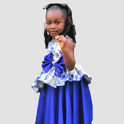 ECOM GMR Little Princess Ankara Bow Peplum Dress