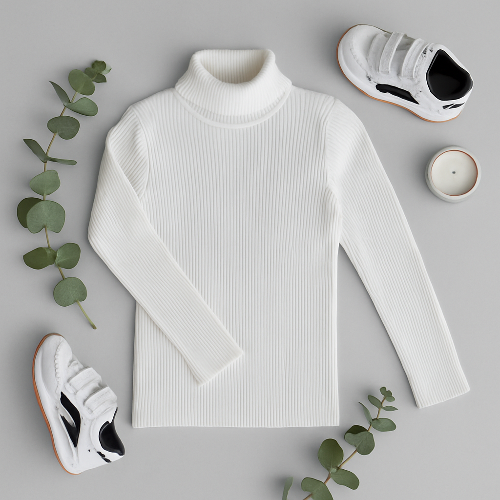 Kids' Ribbed Turtleneck Sweater – Cozy & Stylish