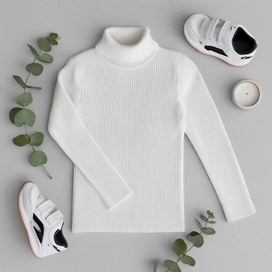 Kids' Ribbed Turtleneck Sweater – Cozy & Stylish
