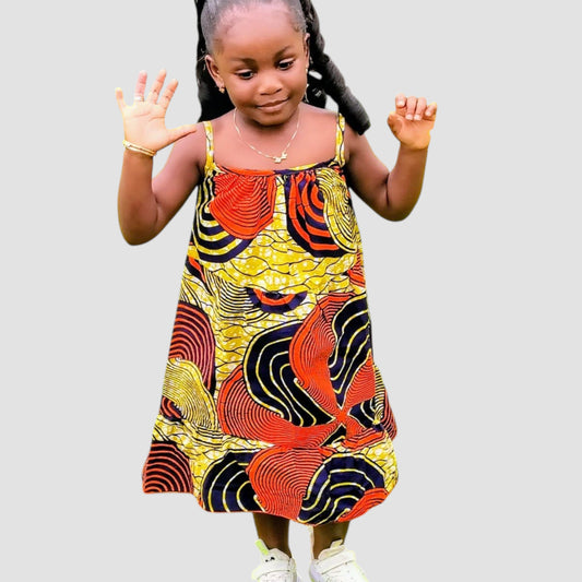 ECOM GMR Little Princess Ankara Spaghetti Strap shoulder Dress
