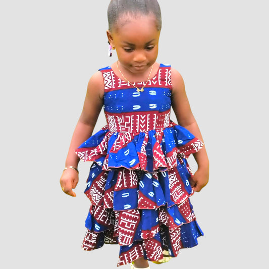 ECOM GMR Little Princess Ankara Layered Ruffle Dress