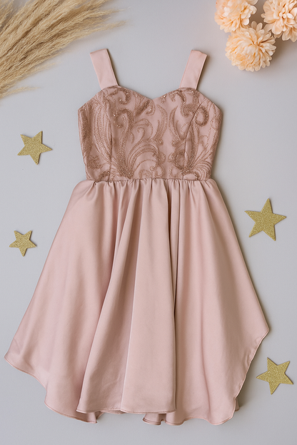Pink Lace & Satin Princess Dress