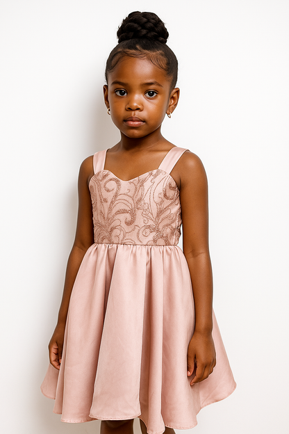 Pink Lace & Satin Princess Dress
