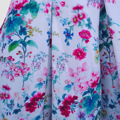 Floral Sleeveless Girls Dress with Back Bow – Spring Party Style