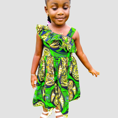 ECOM GMR Little Princess One-Shoulder Ankara Dress