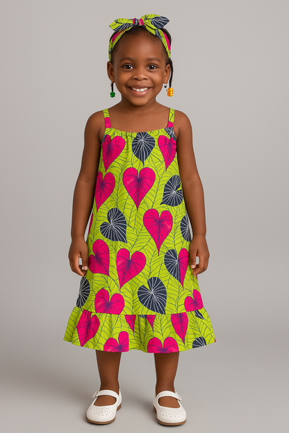 Girls' Mudcloth Print Sundress – Navy & Burgundy