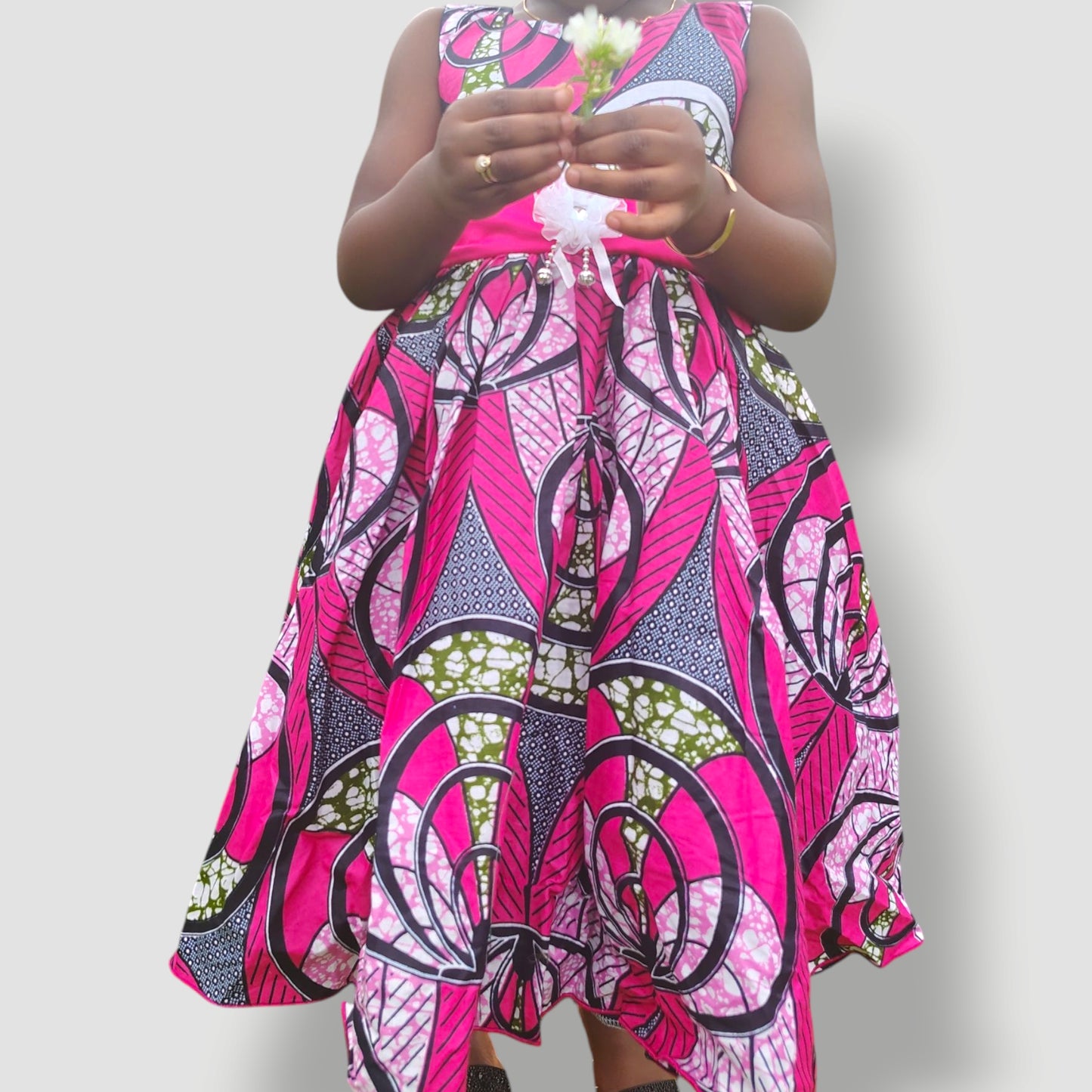 Ankara Pink Bloom Princess Dress - Baby & Toddler Girl