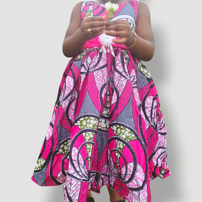 Ankara Pink Bloom Princess Dress - Baby & Toddler Girl