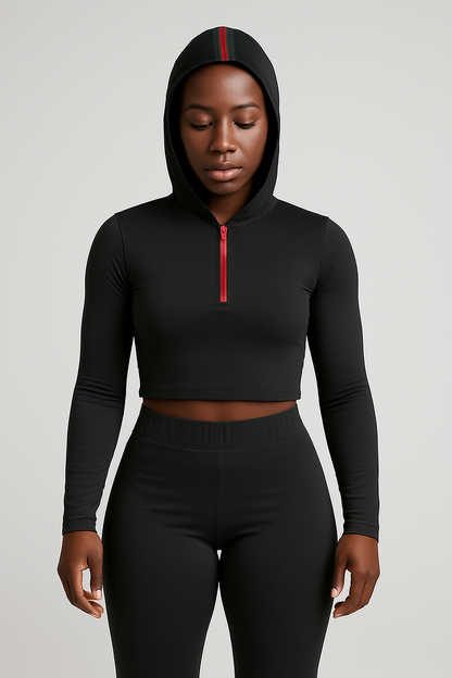 Women’s Athletic 2-Piece Set – Zip-Up Hoodie & Leggings | Blue, Black, Green