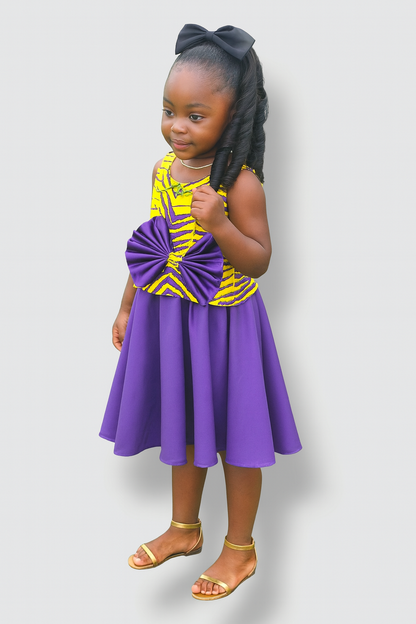 ECOM GMR Little Princess Ankara Bow Peplum Dress