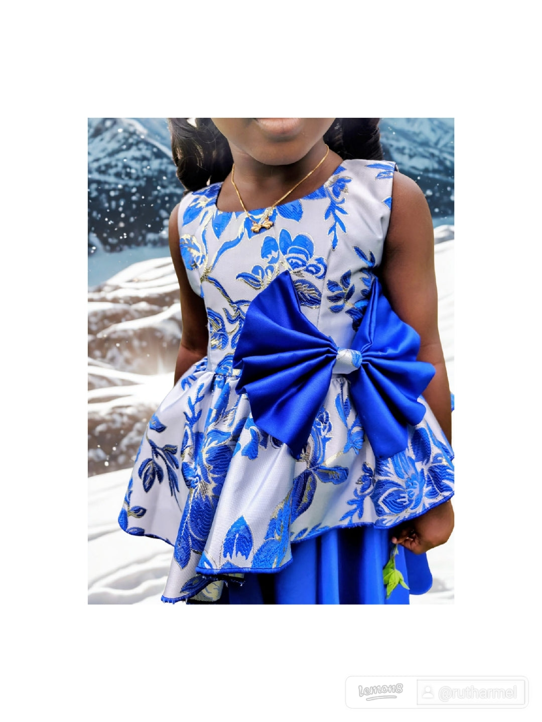 ECOM GMR Little Princess Ankara Bow Peplum Dress