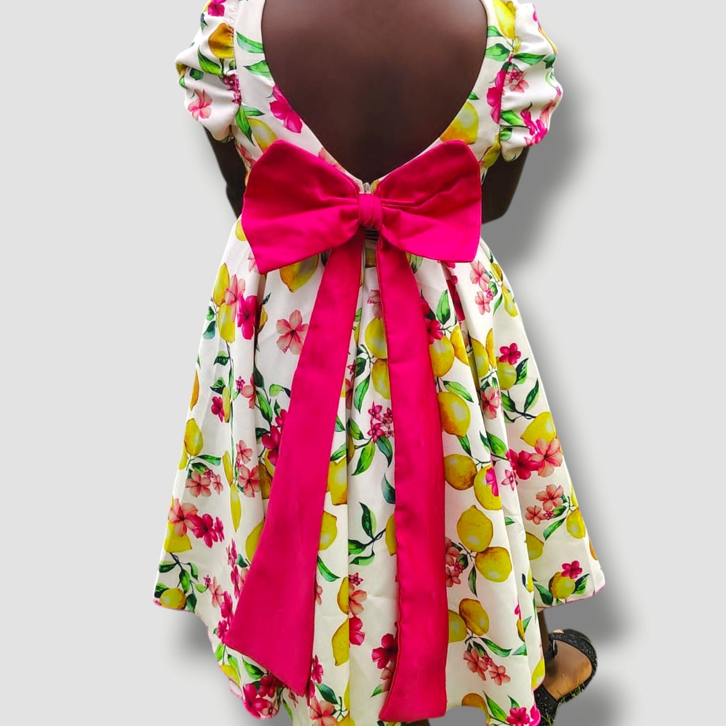 Lemon Blossom Puff Sleeve Dress for Girls | Ecom GMR