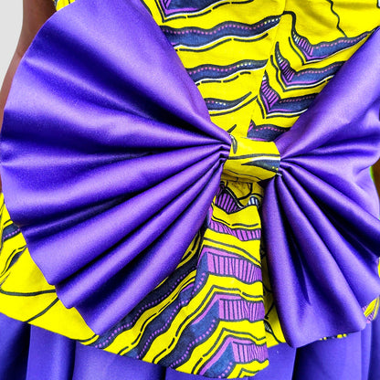ECOM GMR Little Princess Ankara Bow Peplum Dress