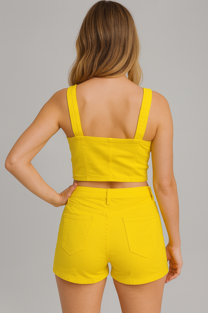 Women’s 2-Piece Crop Top & High-Waisted Shorts Set