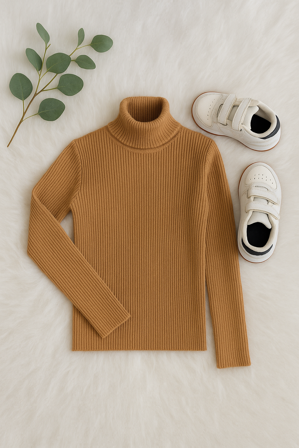 Kids' Ribbed Turtleneck Sweater – Cozy & Stylish