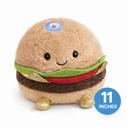 FAO Schwarz 11" Glow Brights Plush LED with Sound Burger – Polyester Stuffed Food Toy