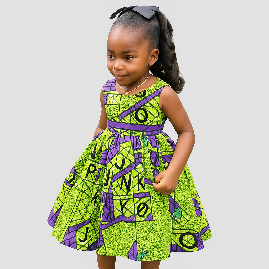 Little Miss Alphabet Ankara Dress