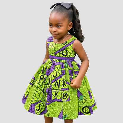 Little Miss Alphabet Ankara Dress